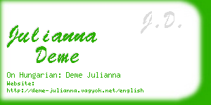 julianna deme business card